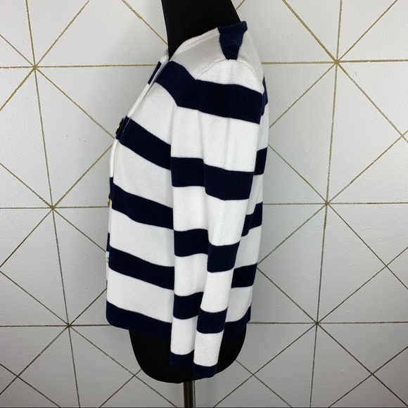 Ralph Lauren Sailing Stripe Gold Button Cardigan - Picture 3 of 10